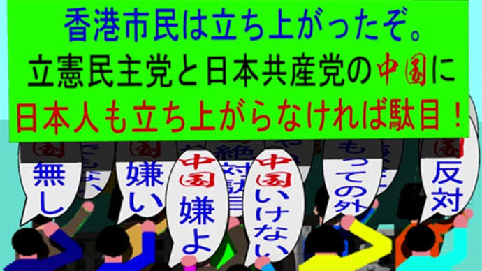 日本共産党と立憲民主党の中国に香港市民のように立ち上がりましょう。群衆編(11)