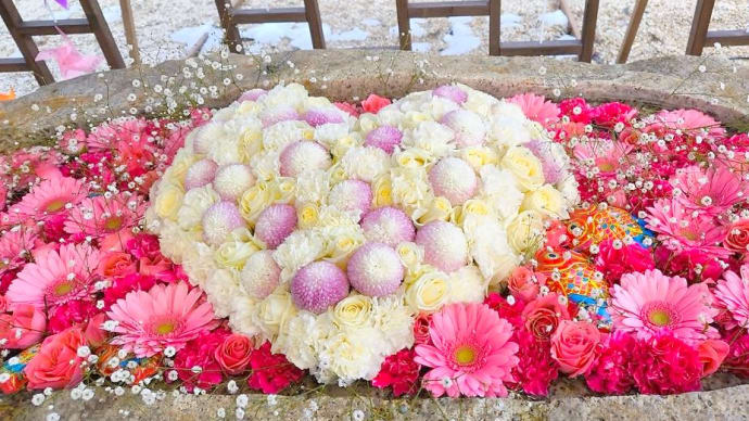 可愛い花手水の神社へ