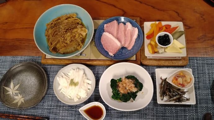 厚切りハムは美味しいな〜♪