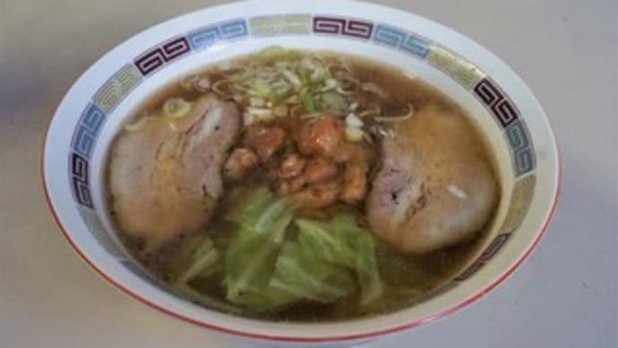 19383、389【初訪】 エイトラーメン「豚もつラーメン」「ラーメン」@富山 11月5,8,9日 20年も前からあったコンテナショップ?はハムスターの寝床のような居心地!