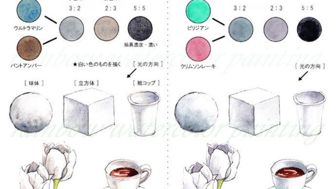 ◆グレー（灰色）水彩絵の具・作り方◆