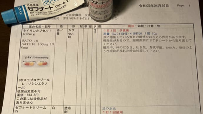 ほのぼの暮らし・「爪白癬」の恐怖は続く
