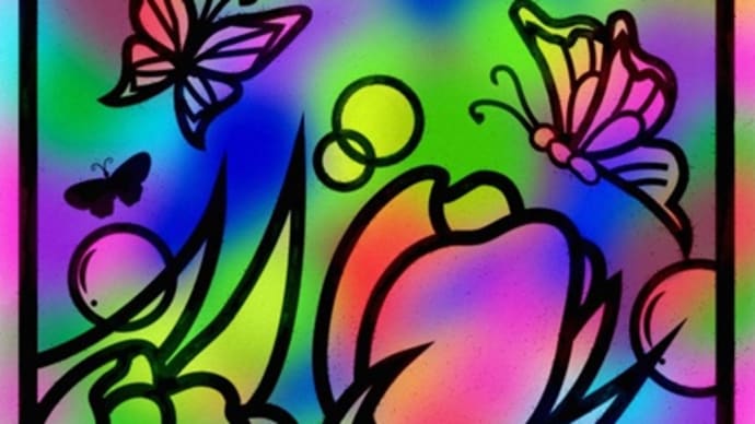 アートレイジ・蝶々と花のステンシル