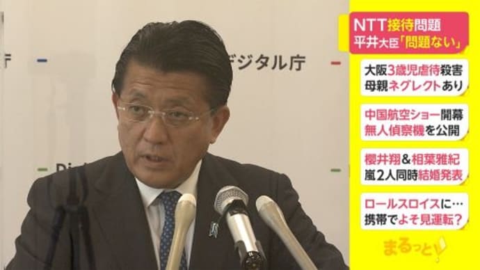 NTT接待問題 平井デジタル相「問題ない」