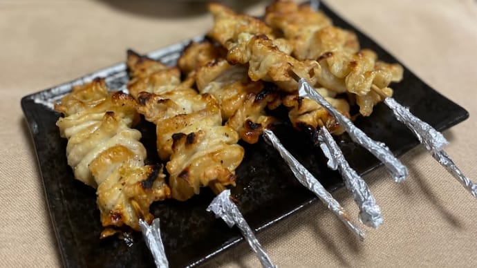 皮串と焼きビーフン@我が家