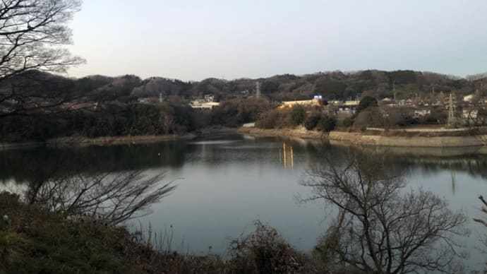 津久井湖を眺めながら。