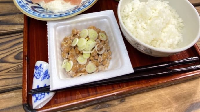 マグロの山かけと納豆