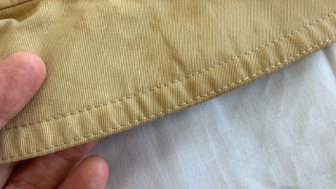 トレンチコート衿の黄ばみ取り！