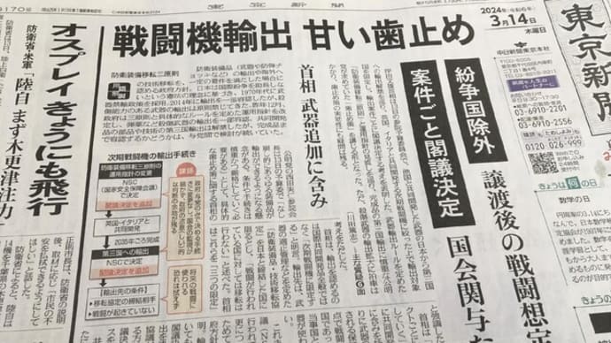 戦争のための武器=戦闘機の輸出反対!