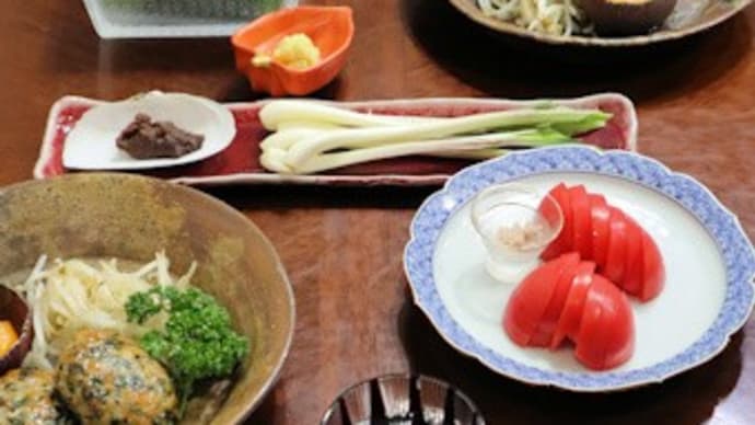 春菊入り鶏つくねの照り焼き