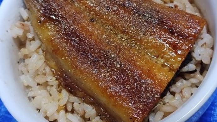 【05/30晩御飯】三重県産鰻蒲焼尾側でミニ鰻丼、２食目なんだね：P