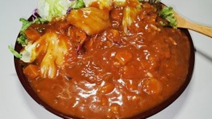朝からのレタスカレー!