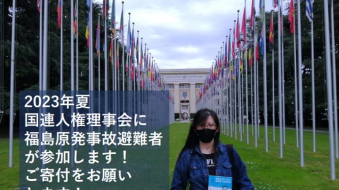 明日に向けて(2342)福島原発事故避難者の権利を守り、向上させるため国連に行ってきます!ぜひ支えて下さい