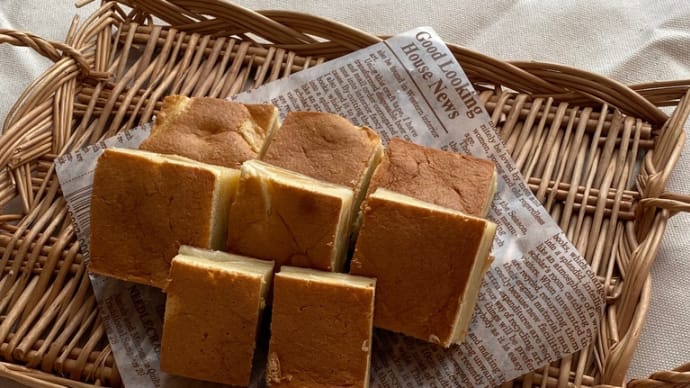 卵白消費でリンゴのケーキ