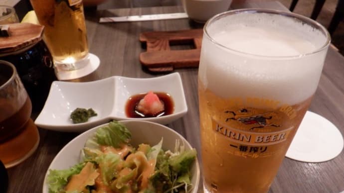 日本橋三越本店向い『てっぱん焼 室町東洋』で家内とランチ。生ビを頂き、じゅうじゅう焼き定食・和牛ハンバーグセットをシェアして楽しみました!〔付:前回の生ビ×3杯請求忘れの件を話したところ・・〕