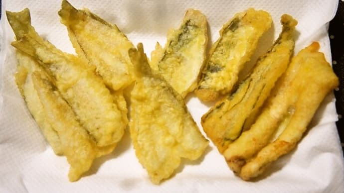 今晩の肴(釣魚の天ぷら盛合せ)(2022年5月23日)