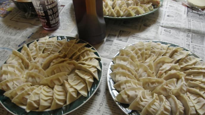 一昨夜の我が家は餃子パーティーだった。