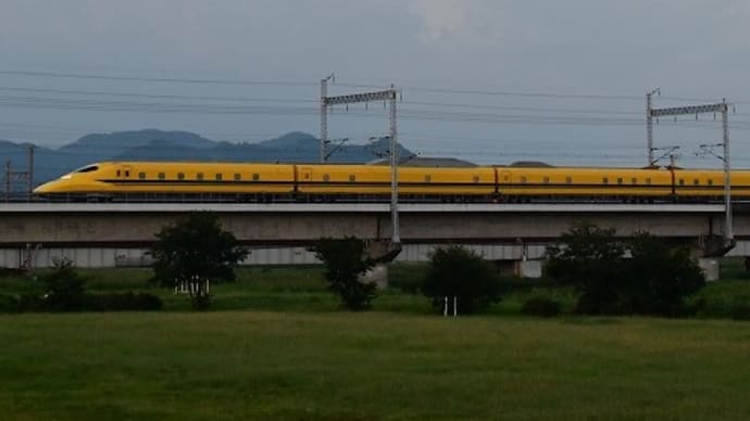 市川橋梁 ドクターイエロー 下り(2019.9.2)