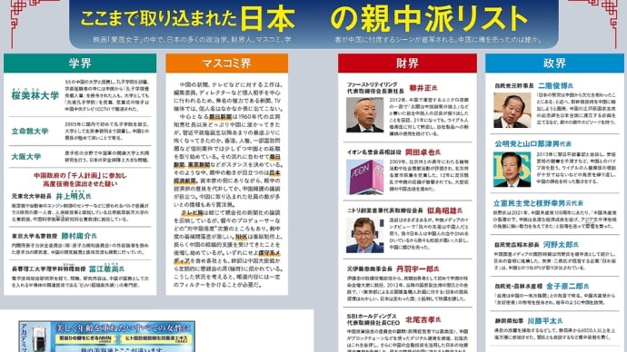 日本の親中派リスト!政財界・マスコミ・学会別