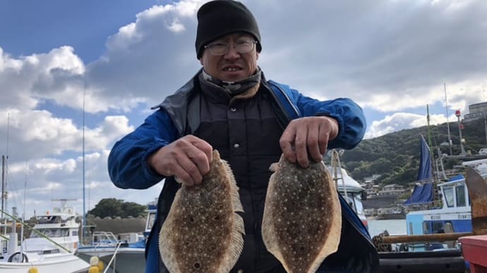 1号船、2号船午前便はヒラメ釣り 午後便は1号船ヒラメ釣り、2号船はウタセマダイです。