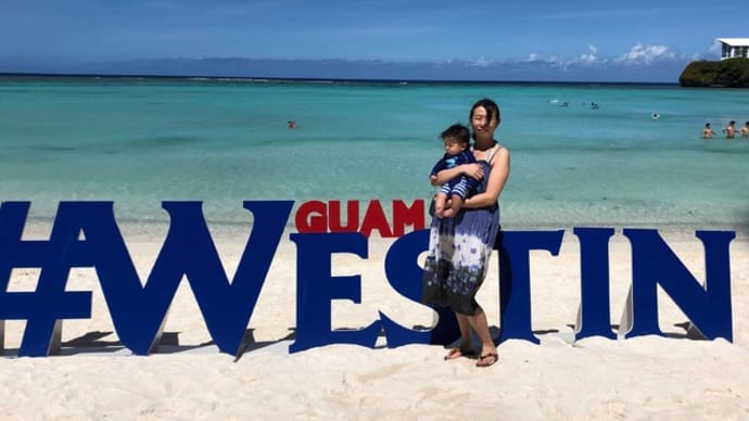 『Westinのbeachにてみらんちゃん初めての海に···』