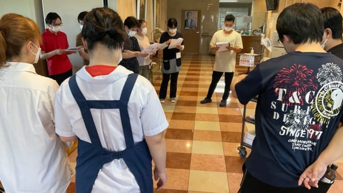 水害対策の避難訓練