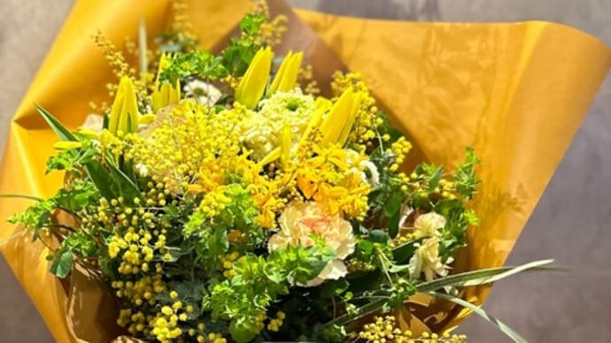 黄色系春のお花束