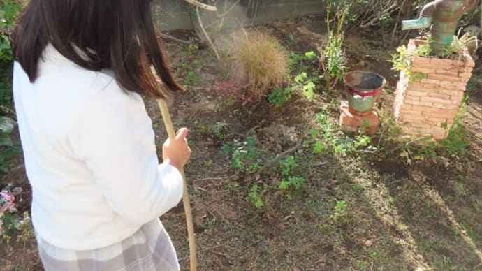 庭の水やりと女子トーク
