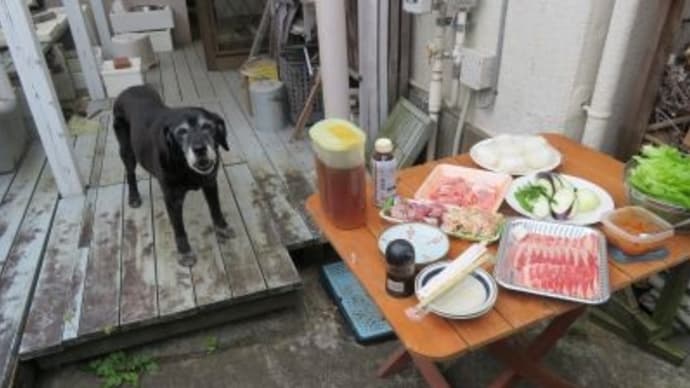 七輪で焼肉