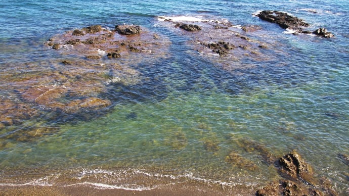 岬回れば静かな海