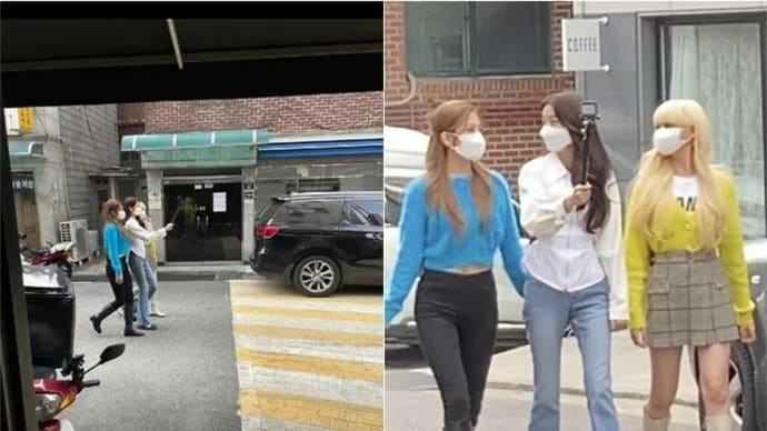 Wonyoung and Eugene take a relaxing walk with selfie sticks