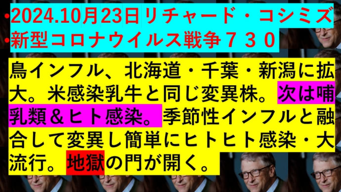 2024.10月23日リチャード・コシミズ•新型コロナウイルス戦争730