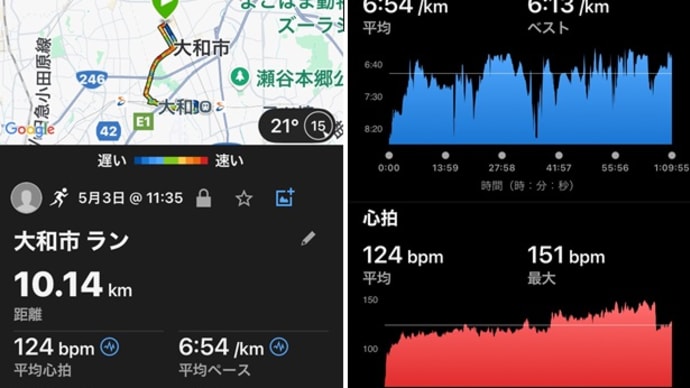 早朝ランは断念、昼間10kmラン