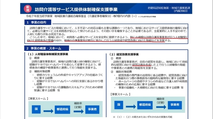 訪問介護等サービス提供体制確保支援事業