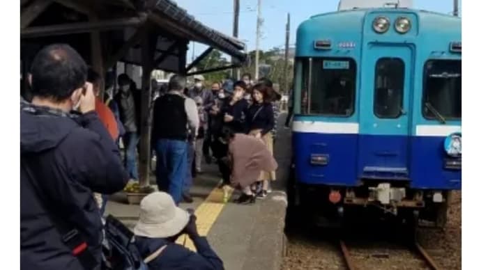 銚子電鉄 外川駅 朝ドラ澪つくし(再放送) のおかげで賑やかです