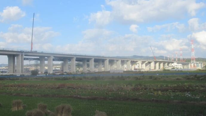 新名神・城陽市内の2024/11/4時点の工事状況(前)