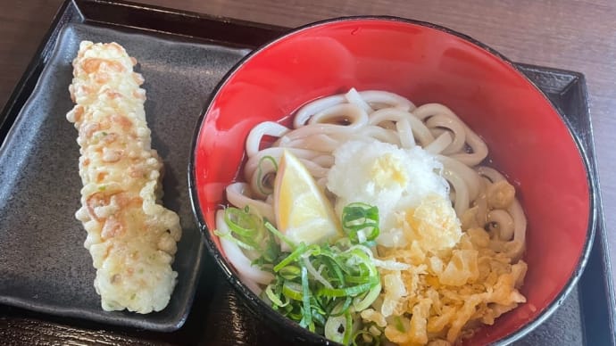 ぶっかけうどん+ちくわ天とレディースセット@京都のおうどん屋さん たなか家 宇治田原町