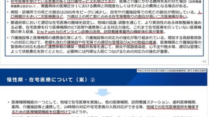 慢性期、在宅医療について