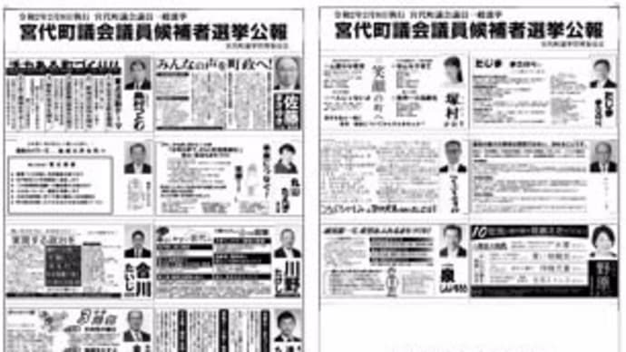 06俺が調べる宮代選挙q(^_^)q 2020宮代町議会議員一般選挙の選挙公報が出た。