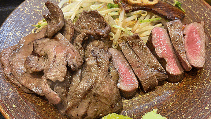 「金沢牛たん食堂10&10」の牛タン(薄切・厚切)2種盛り定食!