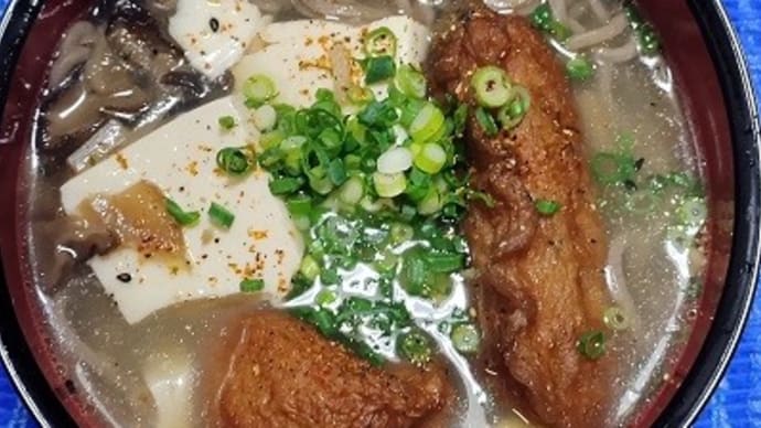 【01/28晩御飯】フカヒレ豆腐牛蒡巻鶉巻蕎麦、スープこれにてしゅ~りょ~:D