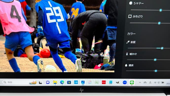 試合中 撮影するが うまならず