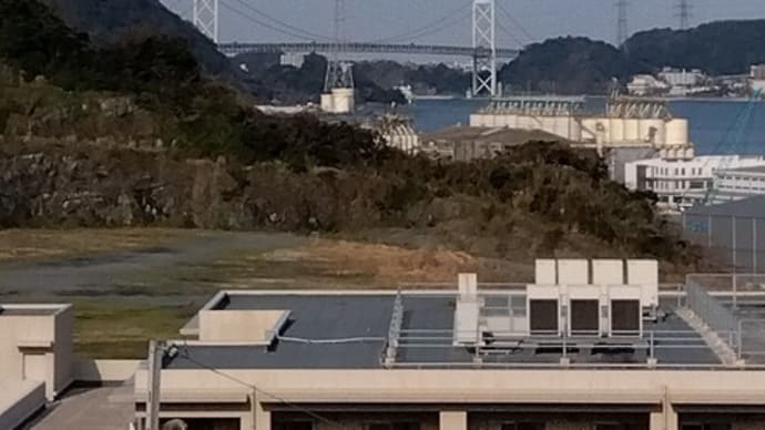 職場から見る関門海峡(^^♪