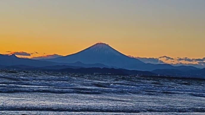 新江ノ島水族館 5 夕日と海と富士山、水族館。