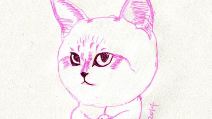 くろちゃん(子猫時代)(ボールペン)