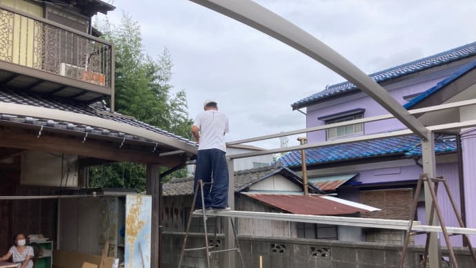 千葉県 印旛郡 片屋根カーポートから アーチ式か