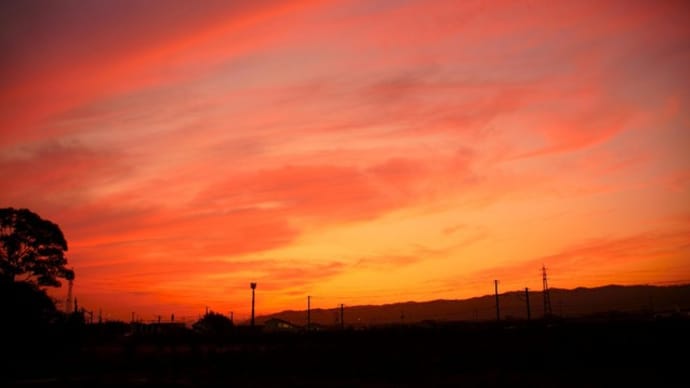 黄砂の日の夕方　絶景の夕景