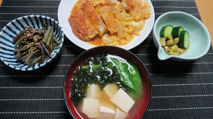 かつ卵とじ定食・・・炊屋食堂の定番ごくうま ! 簡単安く旨く !