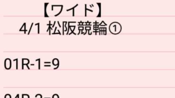 4/1 松阪競輪①
