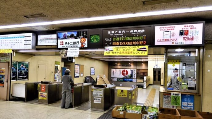 ２０２３・２・１６　長野電鉄長野駅の駅なか商店。頑張れっ！！！